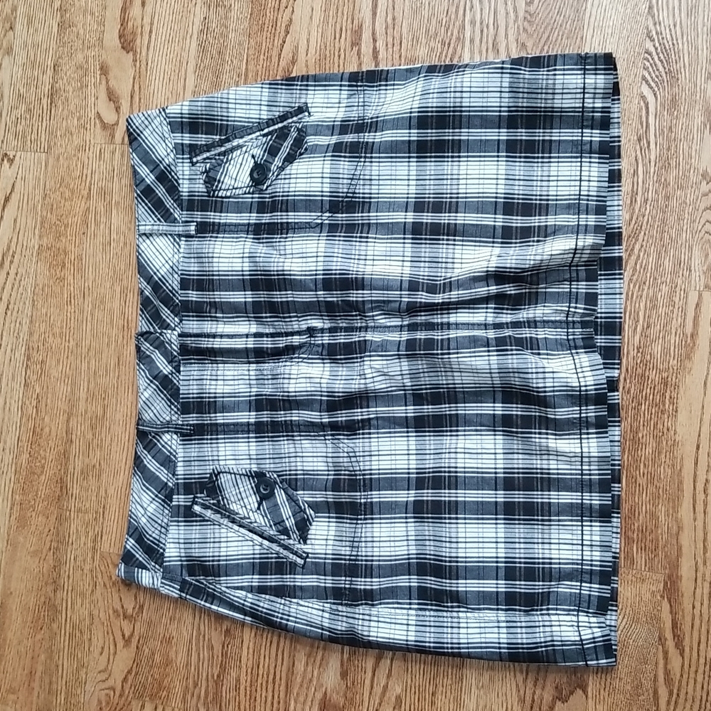 (16) Denver Hayes Vintage Plaid Patterned Cotton Blend Skort Classic Casual